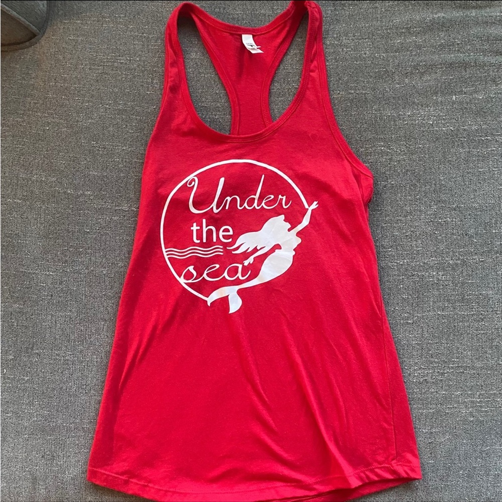 🧜‍♀️ Red Mermaid Tank Top – Women’s Small – “Under the Sea” Vibes! 🌊